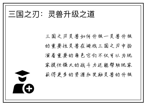 三国之刃：灵兽升级之道